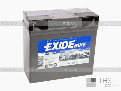Аккумулятор EXIDE bike 19Ah EN170 о.п.(185x80x170) (GEL12-19)