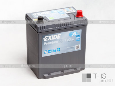 Аккумулятор EXIDE PREMIUM  38Ah EN300 о.п.(187х127х220) (EA386) (борт) J+