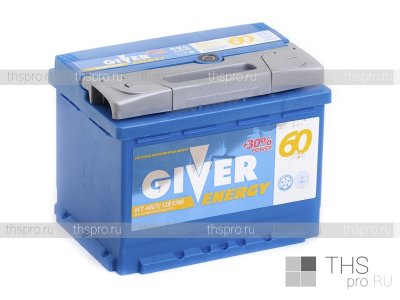 Аккумулятор GIVER ENERGY 60Ah EN570 п.п.(242х175х190)