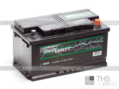 Аккумулятор  GIGAWATT  80Ah EN740 о.п.(315х175х175) (G80R)