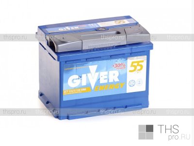 Аккумулятор GIVER ENERGY 55Ah EN500 п.п.(242х175х190)