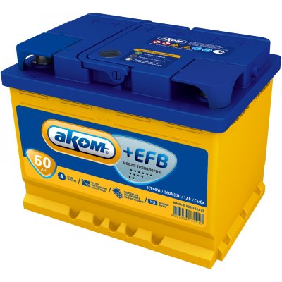 Аккумулятор АКОМ + EFB 60Ah EN580 о.п. (242х175х190)