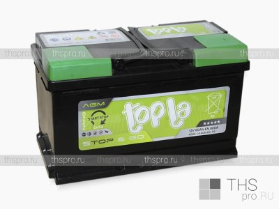 Аккумулятор Topla AGM  80Ah EN800 о.п.(315x175x190) (TAG80) 114080