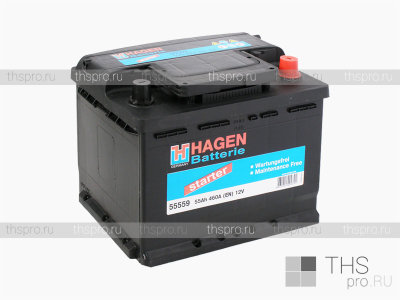 Аккумулятор HAGEN  55Ah EN460 о.п. (242х175х190) (55559)