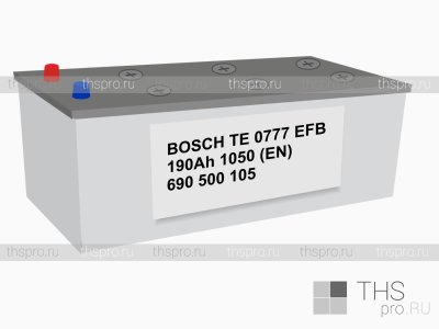 Аккумулятор BOSCH TE 0777 EFB190Ah 1050 (EN) п.п.(513х223х223) 690 500 105
