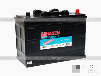 Аккумулятор HAGEN 110Ah EN750 о.п. (349х175х235) (61047)