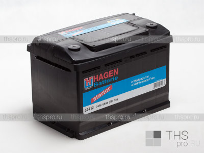 Аккумулятор HAGEN  74Ah EN680 о.п.(278х175х190) (57412)