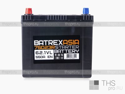 Аккумулятор BATREX ASIA 62 Ah EN550 п.п. 6CT-62.1 VLA (232x173x223)