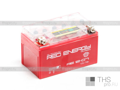 Аккумулятор RED ENERGY   7Ah EN110 п.п. (150х86х94) RE 1207 (YTX7A-BS)