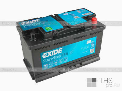 Аккумулятор EXIDE START-STOP EFB  80Ah EN720 о.п.(315х175х190) (EL800)