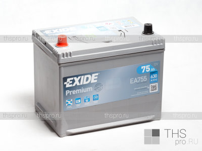 Аккумулятор EXIDE PREMIUM  75Ah EN630 п.п.(272х170х225) (EA755) (борт)