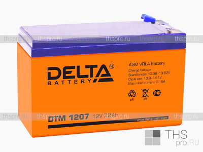 Аккумулятор DELTA  12V   7Ah (DTM 1207) (151х65х100)