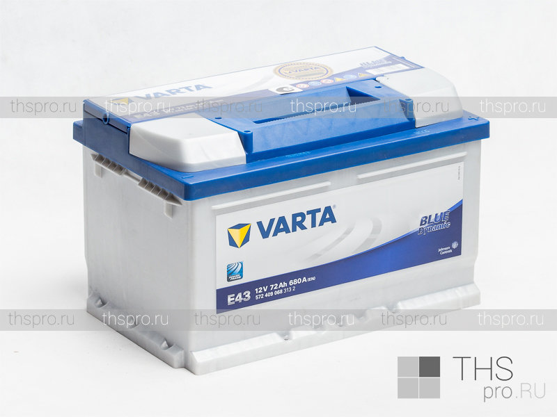 Акумулатор за кола VARTA 72AH 680A BLUE DYNAMIC R+ - E43