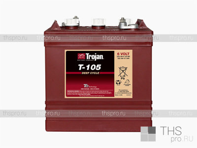 Аккумулятор TROJAN T105 6V (5/185Ah; 20/225Ah; 100/250Ah) (262х181х281) (BCI GC2)