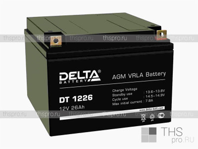 Аккумулятор DELTA  12V  26Ah (DT 1226) (167х175х126)
