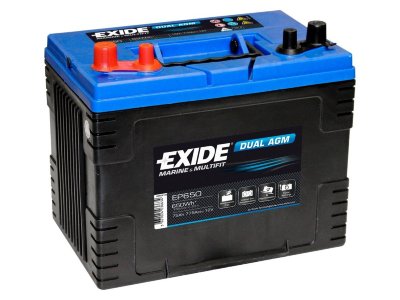 Аккумулятор EXIDE MARINE & LEASURE range Dual AGM 75Ah EN775 п.п.(270x173x222) (EP650 )