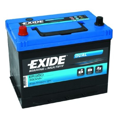 Аккумулятор EXIDE MARINE & LEASURE range Dual 80Ah EN510 п.п.(260x175x225) (ER350)