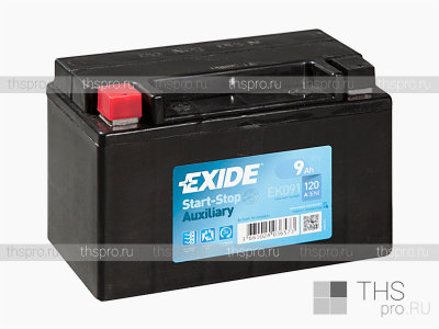 Аккумулятор EXIDE START-STOP AUXILIARY AGM 9Ah EN120 п.п.(150x90x105) (EK091)