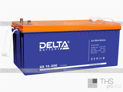 Аккумулятор DELTA  12V 200Ah (GX 12-200) (522х238х223)
