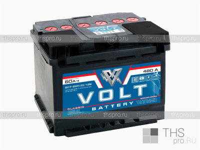 Аккумулятор VOLT CLASSIC  60Ah EN480 о.п.(242x175x190)